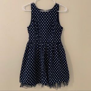 Emerald Sundae Girls Polka-Dot Navy Blue Dress